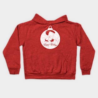 Happy Holidays - Paragliding Santa - Ornament Kids Hoodie